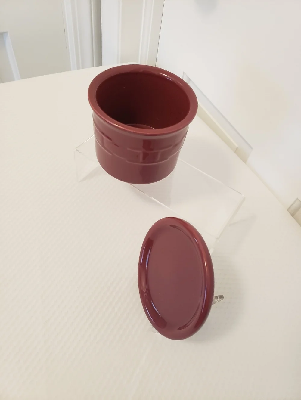 Longaberger Woven Traditions Paprika in Color 1 Pint Crock/candle holder, USA